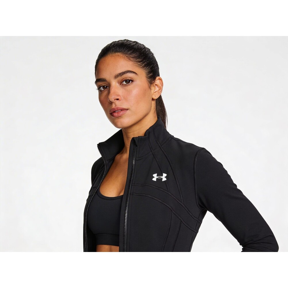 Under Armour Jacket Womens M Black Zip‎ Up Track Warm Up Activewear Lightweight